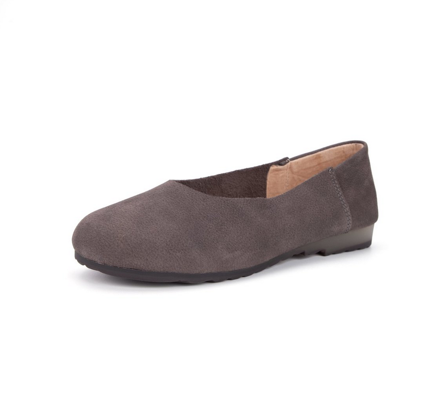 soft leather slip-on flat shoes W10 image 2