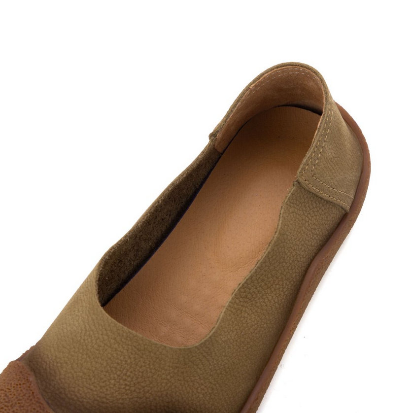 soft leather slip-on flat shoes W18 image 3